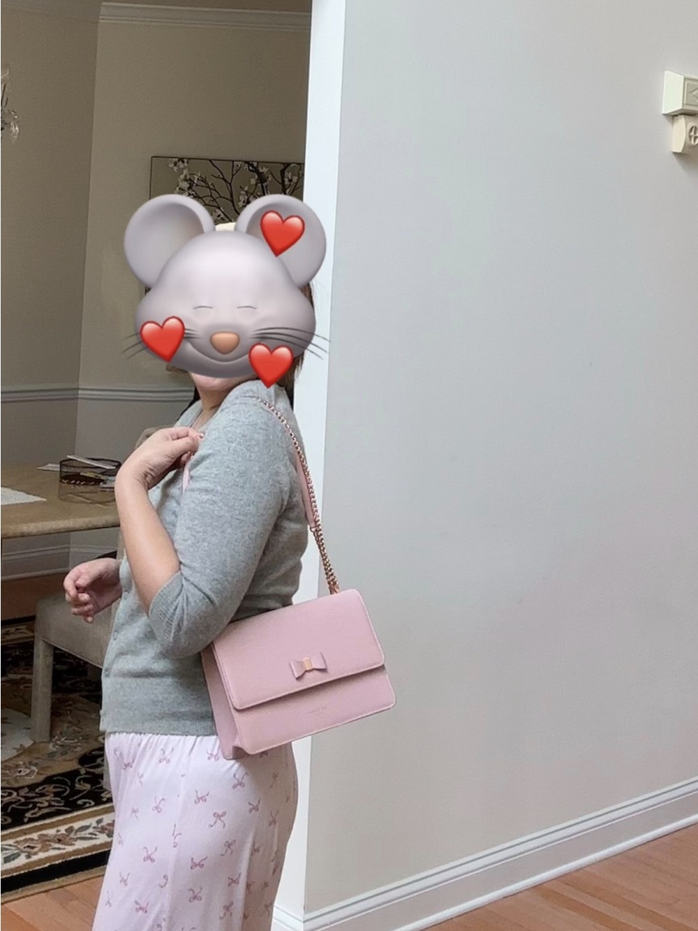 Ted Baker Blush Pink Bow-Accent Chain Crossbody Bag - Picture 3 of 3